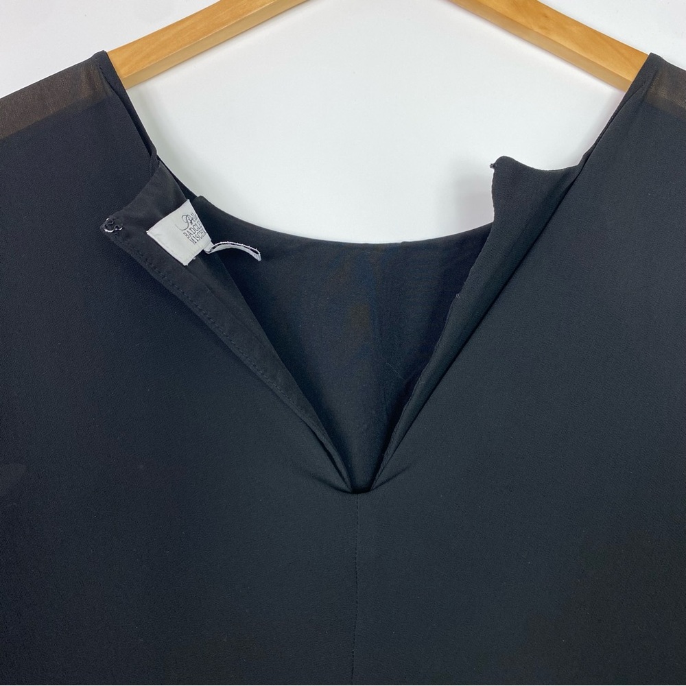 Belle Badgley Mischka Black Chiffon
Cape Knee Length Formal Dress Women's Size 4 - Picture 9 of 12
